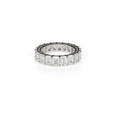 Emerald Shape 0.32 up GH VVS-VS - 18K White Gold Eternity Ring