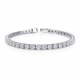 Round Shape 0.18 up FG VVS-VS - 18k White Gold Tennis Bracelet