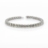 Emerald Shape 0.30 up GH VVS-VS - 18K White Gold Tennis Bracelet