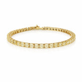 Asscher Shape 0.25 up Fancy Yellow VVS-VS - 18K Yellow Gold Tennis Bracelet