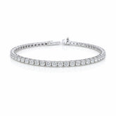 Round Shape 0.08 up EF VS - 18k White Gold Tennis Bracelet