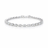 Pear Shape 0.24 up EF VVS-VS - 18K White Gold Tennis Bracelet