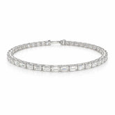 Emerald Shape 0.20 up EF VVS-VS - 18K White Gold Tennis Bracelet