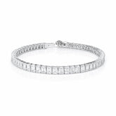 Emerald Shape 0.20 up EF VVS-VS - 18K White Gold Tennis Bracelet