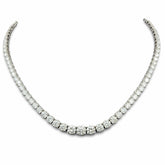 Round Shape 0.20 to 1.10 cts GH VS - 18K White Gold Graduation Tennis Necklace