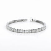 Emerald Shape 0.19 up FG VVS-VS - 18K White Gold Tennis Bracelet