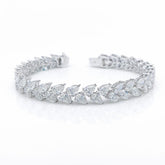 Pear Shape 0.25 up EF VVS-VS - 18K White Gold Tennis Bracelet