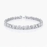 Marquise & Round Shape 0.30 up EF VVS-VS - 18k White Gold Tennis Bracelet