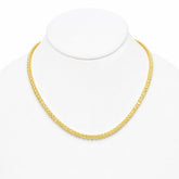 Cushion Shape 0.20 up Fancy Yellow VVS-VS - 18K Yellow Gold Tennis Necklace