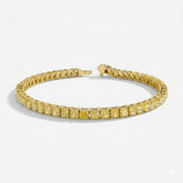 Cushion Shape 0.19 up Fancy Yellow VVS-VS - 18K Yellow Gold Tennis Bracelet