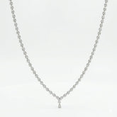 Pear shape 0.19 up EF VVS-VS - 18K White gold Tennis Necklace