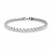 Pear Shape 0.20 up EF VVS-VS - 18K White Gold Tennis Bracelet