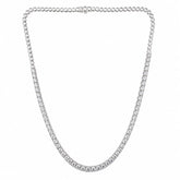 Round Shape 0.19 up EF VVS-VS - 18K White Gold Half Tennis Necklace