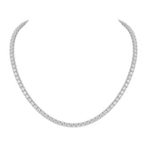 Round Shape 0.25 up FG VVS-VS - 18K White Gold Tennis Necklace
