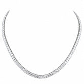 Emerald Shape 0.25 up EF VS - 18K White Gold Tennis Necklace