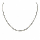 Round Shape 0.11 up EF VVS-VS - 18K White Gold Tennis Necklace