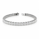 Asscher Shape 0.31 up EF VVS - 18K White Gold Tennis Bracelet