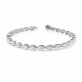 Pear Shape 0.31 up EF VVS-VS - 18K White Gold Tennis Bracelet