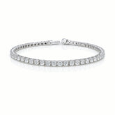 Round Shape 0.10 up EF VVS - 18k White Gold Tennis Bracelet