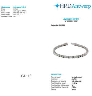 Round Shape 0.18 up FG VVS-VS - 18k White Gold Tennis Bracelet