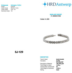 Emerald Shape 0.30 up GH VVS-VS - 18K White Gold Tennis Bracelet