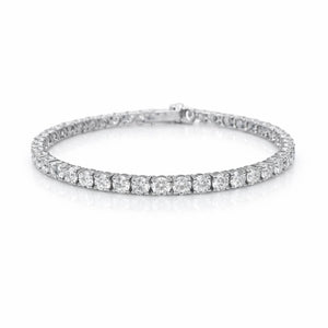 Round Shape 0.19 up GH VVS-VS - 18k White Gold Tennis Bracelet