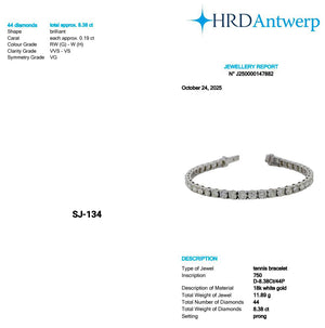 Round Shape 0.19 up GH VVS-VS - 18k White Gold Tennis Bracelet
