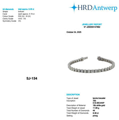 Round Shape 0.19 up GH VVS-VS - 18k White Gold Tennis Bracelet