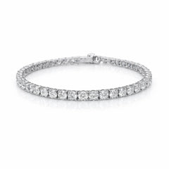 Round Shape 0.19 up GH VVS-VS - 18k White Gold Tennis Bracelet