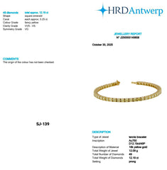 Asscher Shape 0.25 up Fancy Yellow VVS-VS - 18K Yellow Gold Tennis Bracelet