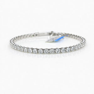 Round Shape 0.14 up EF VVS-VS - 18k White Gold Tennis Bracelet