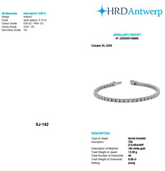 Round Shape 0.14 up EF VVS-VS - 18k White Gold Tennis Bracelet