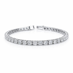 Round Shape 0.17 up FG VS - 18k White Gold Tennis Bracelet