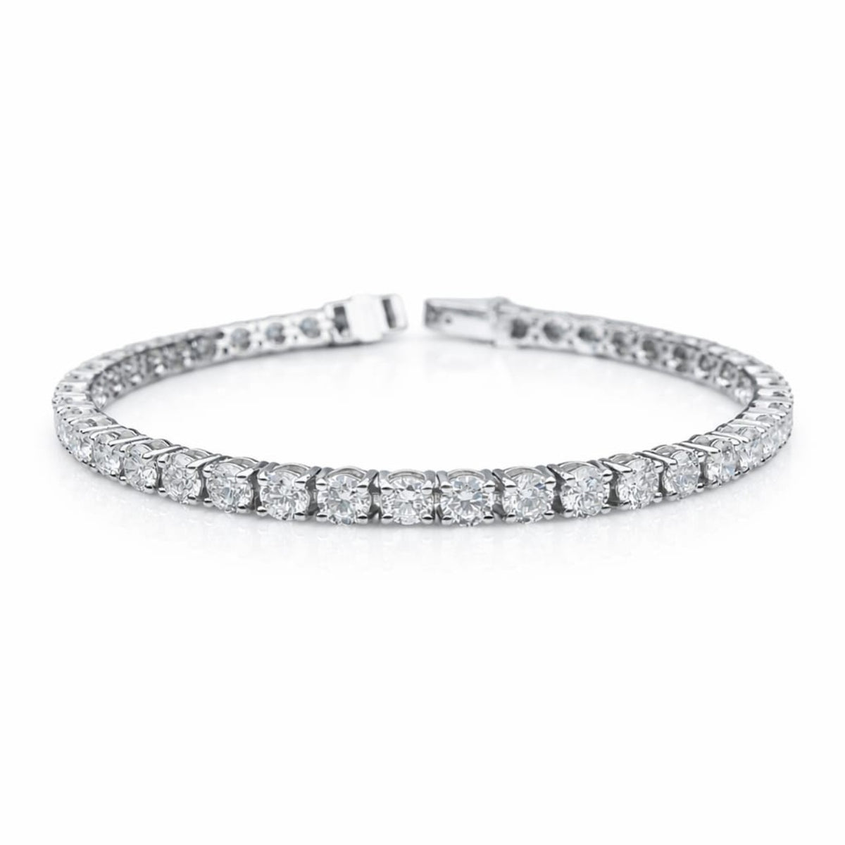 Round Shape 0.17 up FG VS - 18k White Gold Tennis Bracelet