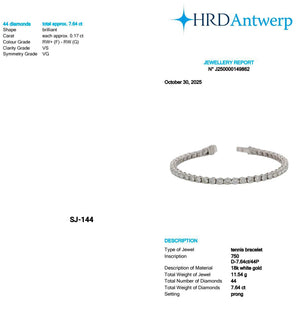Round Shape 0.17 up FG VS - 18k White Gold Tennis Bracelet