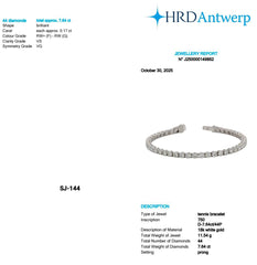 Round Shape 0.17 up FG VS - 18k White Gold Tennis Bracelet