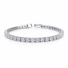 Round Shape 0.17 up FG VS - 18k White Gold Tennis Bracelet