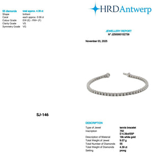 Round Shape 0.08 up EF VS - 18k White Gold Tennis Bracelet