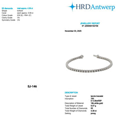 Round Shape 0.08 up EF VS - 18k White Gold Tennis Bracelet