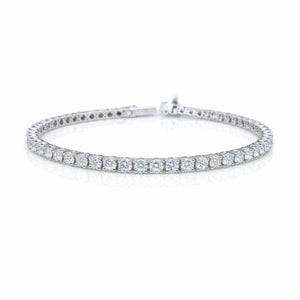 Round Shape 0.08 up EF VS - 18k White Gold Tennis Bracelet