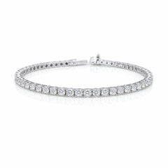 Round Shape 0.08 up EF VS - 18k White Gold Tennis Bracelet