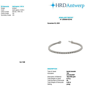 Round Shape 0.08 up EF VS - 18k White Gold Tennis Bracelet