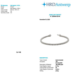 Round Shape 0.08 up EF VS - 18k White Gold Tennis Bracelet
