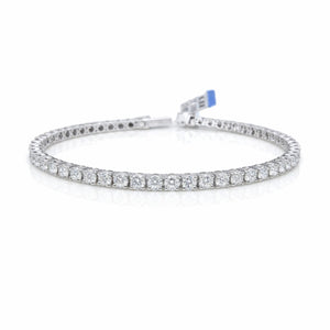 Round Shape 0.08 up EF VS - 18k White Gold Tennis Bracelet