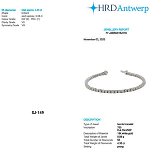 Round Shape 0.08 up EF VS - 18k White Gold Tennis Bracelet