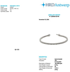 Round Shape 0.08 up EF VS - 18k White Gold Tennis Bracelet