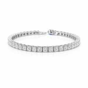 Princess Shape 0.20 up EF VVS-VS - 18k White Gold Tennis Bracelet