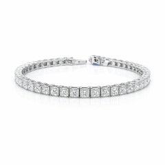 Princess Shape 0.20 up EF VVS-VS - 18k White Gold Tennis Bracelet
