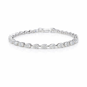 Pear Shape 0.24 up EF VVS-VS - 18K White Gold Tennis Bracelet