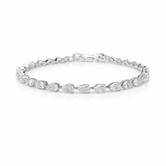 Pear Shape 0.24 up EF VVS-VS - 18K White Gold Tennis Bracelet